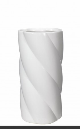 TWISTED Vase D15 H30 cm matt white