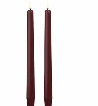 Stake lys vinrøde , 2-pack, 2,3x25 cm