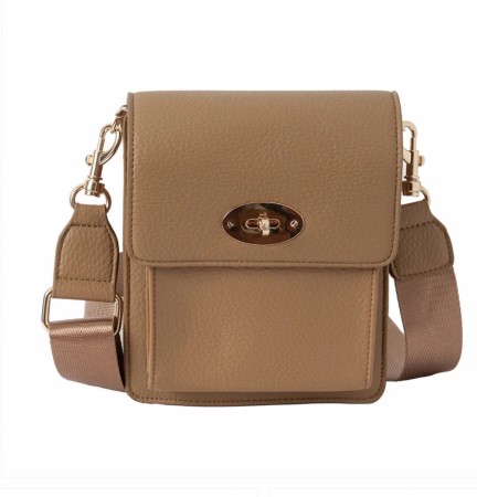 Vesker, ELEA høy clutch med frontspenne - cognac