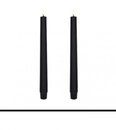 Svarte stakelys 2 pk H 25 cm 