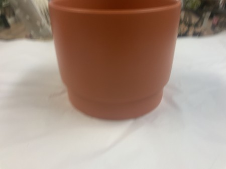 Stor orange potte H 16 Ø 17cm
