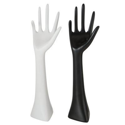 Smykkestativ sort  i porselen H 34cm