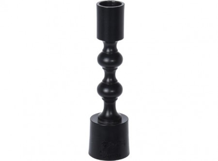 Lysestake kuler metall sort 16cm