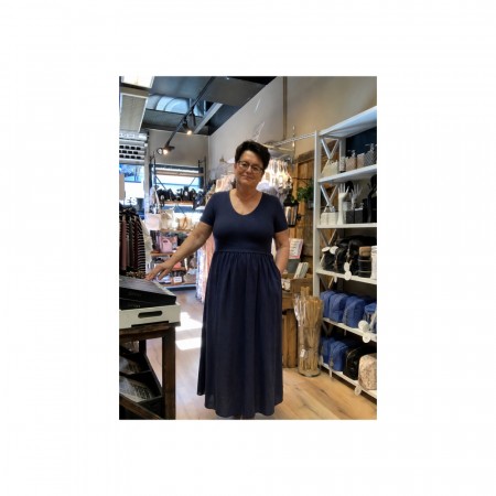 Rib t shirt dress marine
