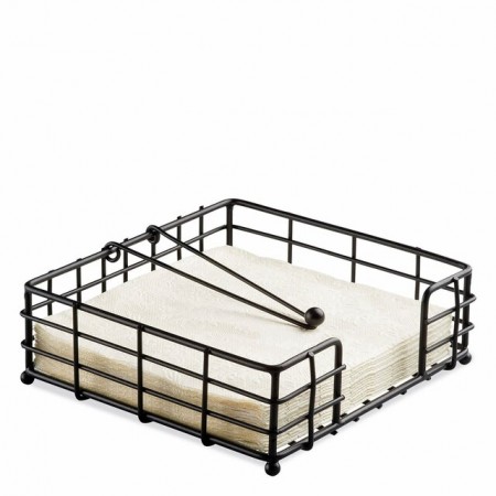 Napkin Holder Wire Big Black 33x33cm